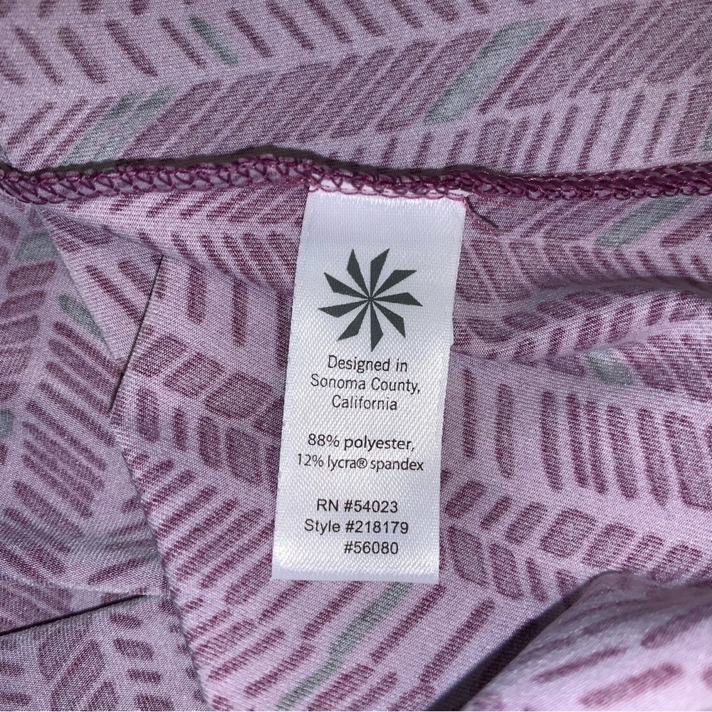 Athleta Faux Wrap Dress Medium Purple Ruched Stretch Jersey Athleisure Travel - Picture 6 of 6